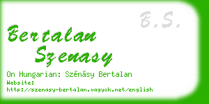 bertalan szenasy business card