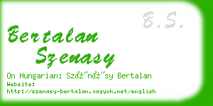 bertalan szenasy business card